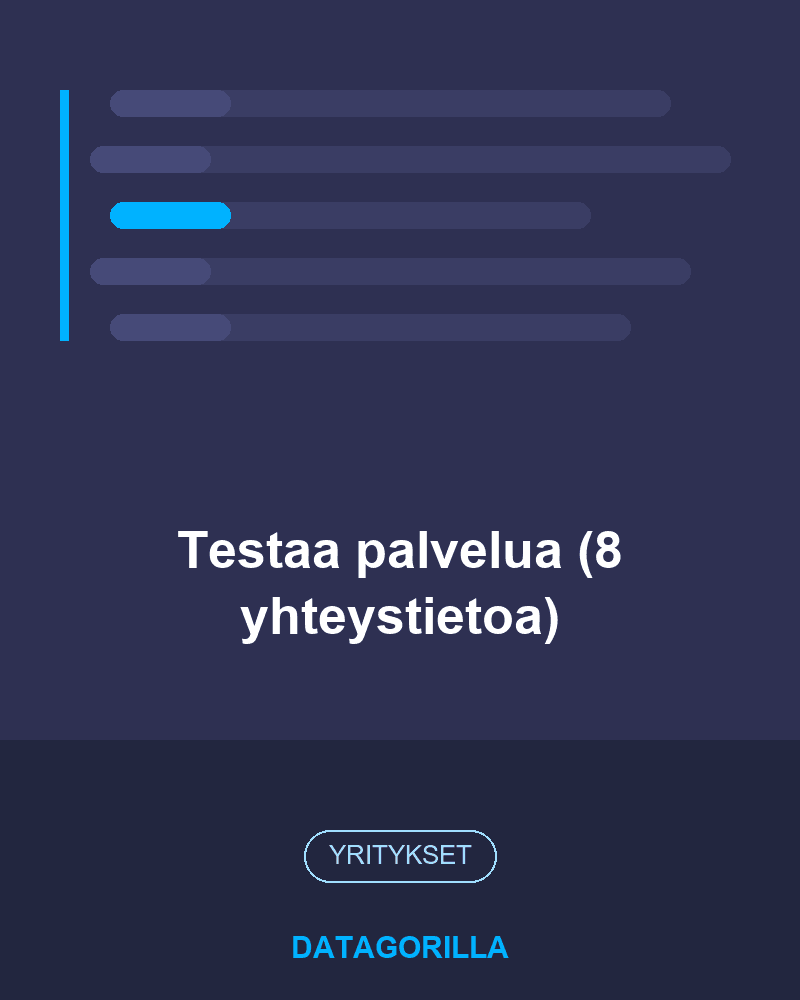 Testaa palvelua (8 yhteystietoa)